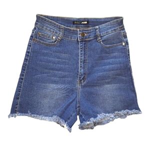 NEW Fashion Nova Weekend Lover Stretch Denim Raw Hem Jean Shorts Size 11